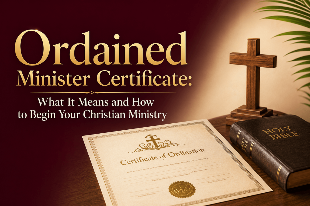 Ordained Minister Certificate